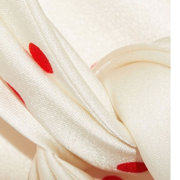 NWT Ganni Pussy-bow polkadot Stretch Silk dress 10 - Picture 4 of 12